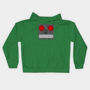 Robot face pixel Kids Hoodie